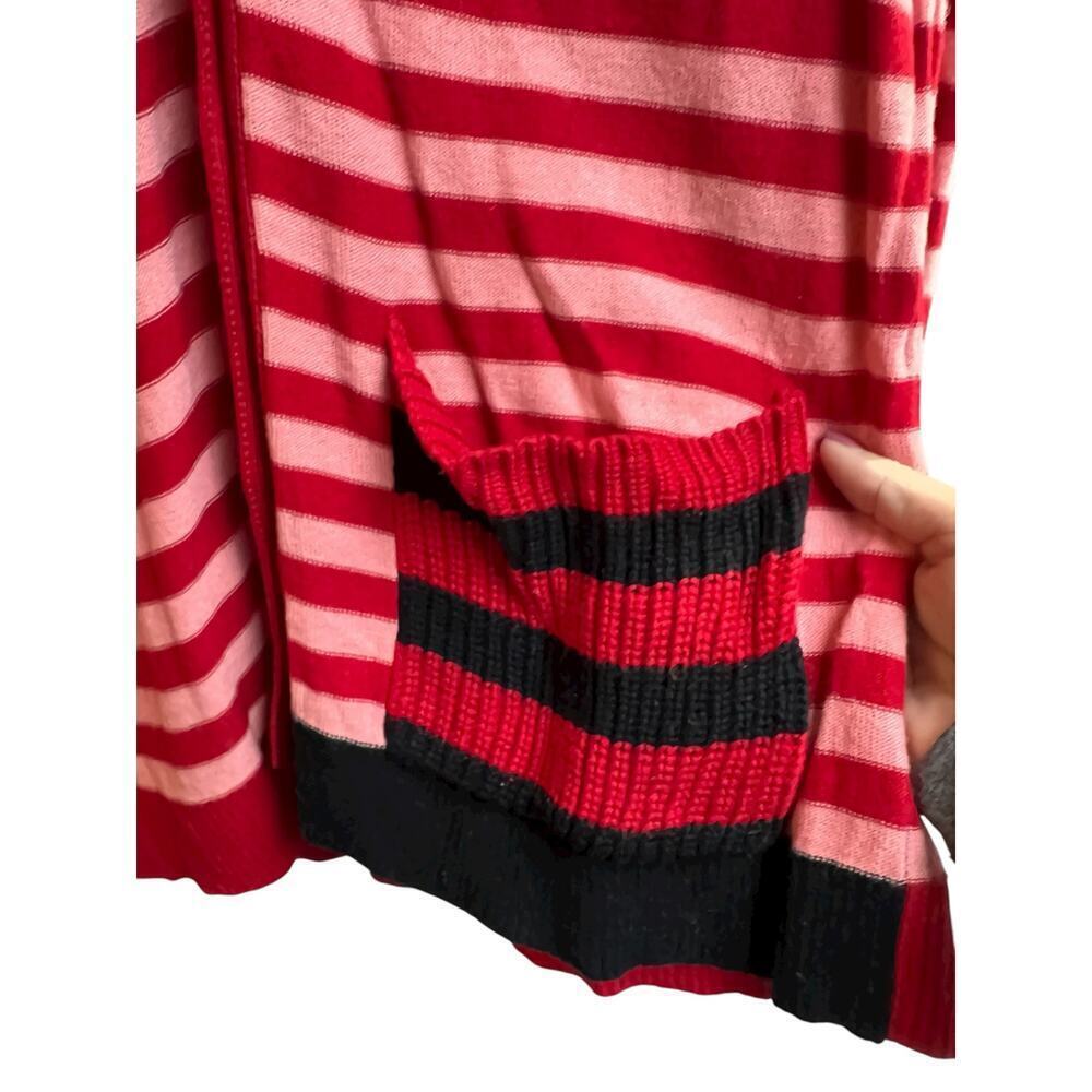 Cabi Cranberry Picnic Cardigan Summer Stripe Cotton Sweater Small - Picture 3 of 9